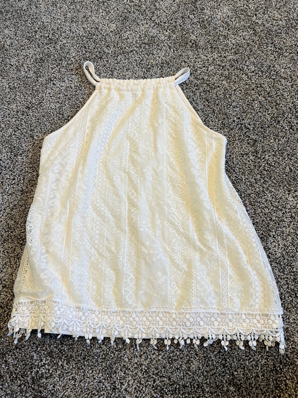 Vanity White Crochet Tank Top